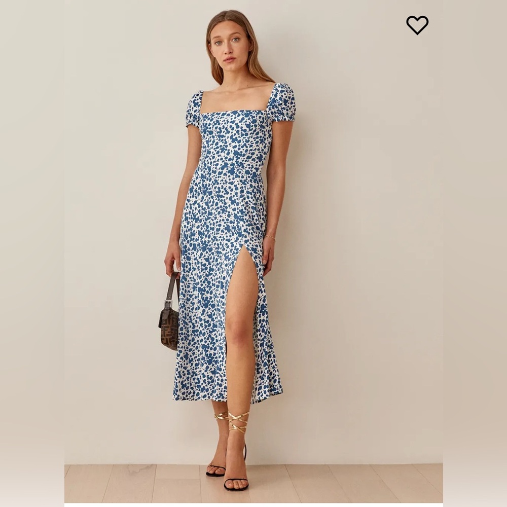 Reformation Sienna Dress in Rainey Blue
